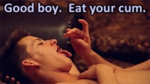 Eat your cum: Iss Dein Sperma!